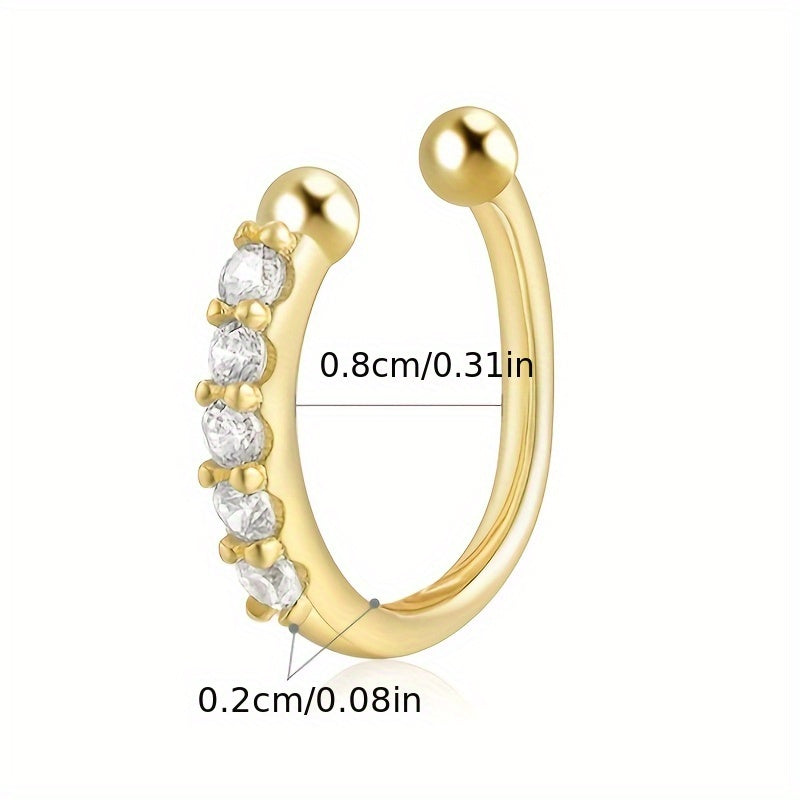 2pcs Bohemian Summer Sexy Style False Nose Rings, Adjustable No-Piercing Wearable, Fashion Hip-Hop Accessories