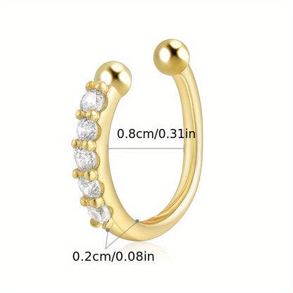 2pcs Bohemian Summer Sexy Style False Nose Rings, Adjustable No-Piercing Wearable, Fashion Hip-Hop Accessories