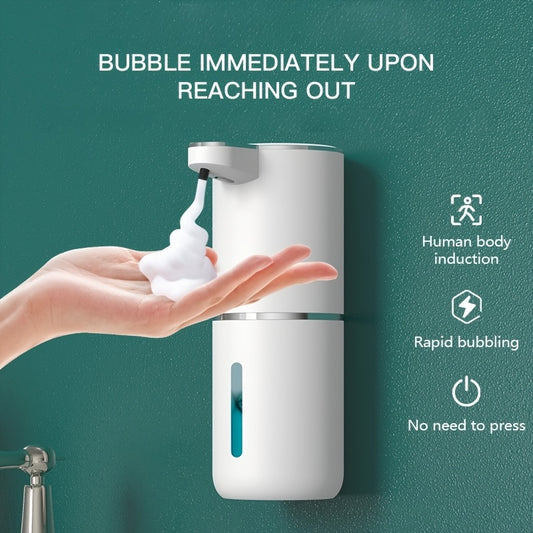 380Ml Automatic Soap Dispenser with Touchless Sensor - Wall-Mounted, Rechargeable Lithium Battery, USB Charging, Modern Black Design for Bathroom And Kitchen, Bathroom Soap Dispenser|Modern Soap Dispenser|Touchless Soap Dispe