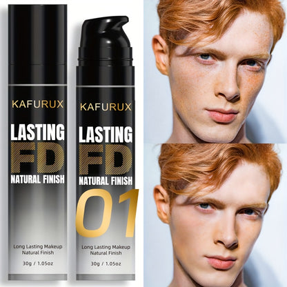 Men's Full Coverage Concealer - Natural Matte Finish, Waterproof & Long-Lasting Liquid Foundation for All Skin Tones, Hides Dark Circles & Acne, Coating