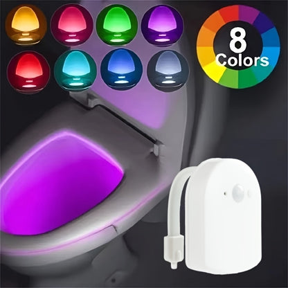 1/2pcs 16 Colors Human Motion Sensor Toilet Seat Light Inside Toilet Bathroom Night Light for Toilet Bowl Gift, Adjustable Human Motion Sensing Toilet Seat Light, Motion Sensing Toilet Night Light, Suitable for Bathrooms
