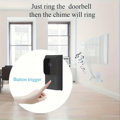 Smart Video Doorbell Wireless HD Video Doorbell Camera with Night Vision, WiFi Security, Two-Way Audio, Photo & Recording, APP Control, Voice Change, Smart Home Intercom