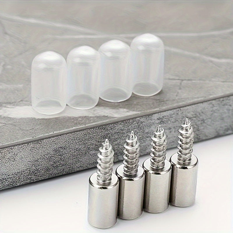 60pcs Heavy-Duty Nickel-Plated Self-Tapping Screws with Anti-Slip Rubber Sleeves - No Pre-Drilling Needed, for Wooden Cabinets, Shelving, Furniture - Compatible with Power Drills - by GUTEBANG