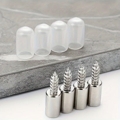 60pcs Heavy-Duty Nickel-Plated Self-Tapping Screws with Anti-Slip Rubber Sleeves - No Pre-Drilling Needed, for Wooden Cabinets, Shelving, Furniture - Compatible with Power Drills - by GUTEBANG