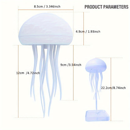 1pc LED Jellyfish Light, RGB Gradient Night Light with Dancing Legs and Touch Sensor Rechargeable Cute Desk Lamp Suitable for Bedroom, Living Room (Hanging + Base)