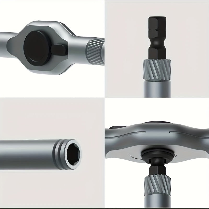 24-in-1 Magnetic Screwdriver Set with S2 Steel Bits & Detachable T-Shaped Ratcheting Handle - Multi-Functional Toolkit for Office, Renovation, and Camping DIY