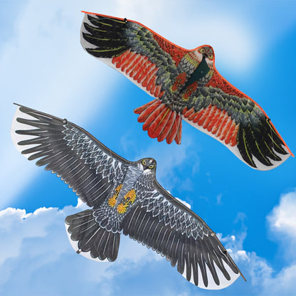 Extra Large Eagle Kite - 110.01cm Wingspan with Long Lines (30.0meter Total), Realistic Brown/Red/Black Feather Design - Heavy-Duty kite for Outdoor Flying, Birthday Parties, Kite Fighting - Ideal for Adults & Teens - Availab