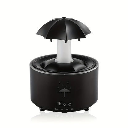 1pc Rotating Umbrella Aroma Diffuser | Humidifier, with Simulated Raindrops, Remote Control, Can Add Essential Oils, Three-Speed Timer, Rotating Raindrop Design, Humidifier | Essential Oils Diffuser, Suitable for Home Relaxat