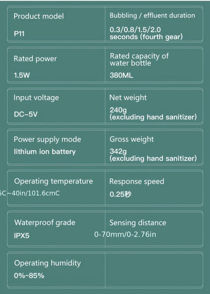 380Ml Automatic Soap Dispenser with Touchless Sensor - Wall-Mounted, Rechargeable Lithium Battery, USB Charging, Modern Black Design for Bathroom And Kitchen, Bathroom Soap Dispenser|Modern Soap Dispenser|Touchless Soap Dispe