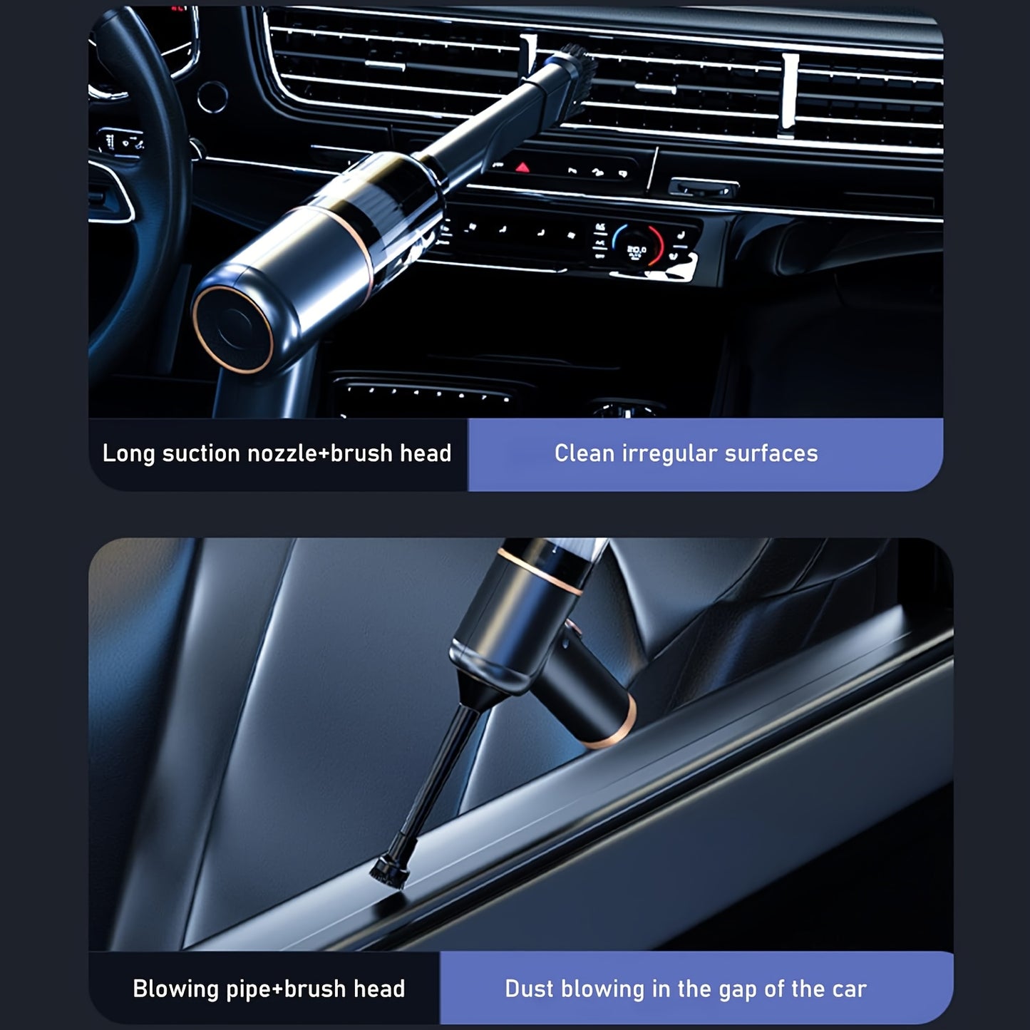 4 In 1 Portable Cordless Handheld Vacuum Cleaner, Powerful Suction For Cars, Computers, Sofas, Offices, Pets, And Homes - Includes Multiple Nozzles, USB Rechargeable, Car Vacuum Cleaner, For House, Car, Office, Couch