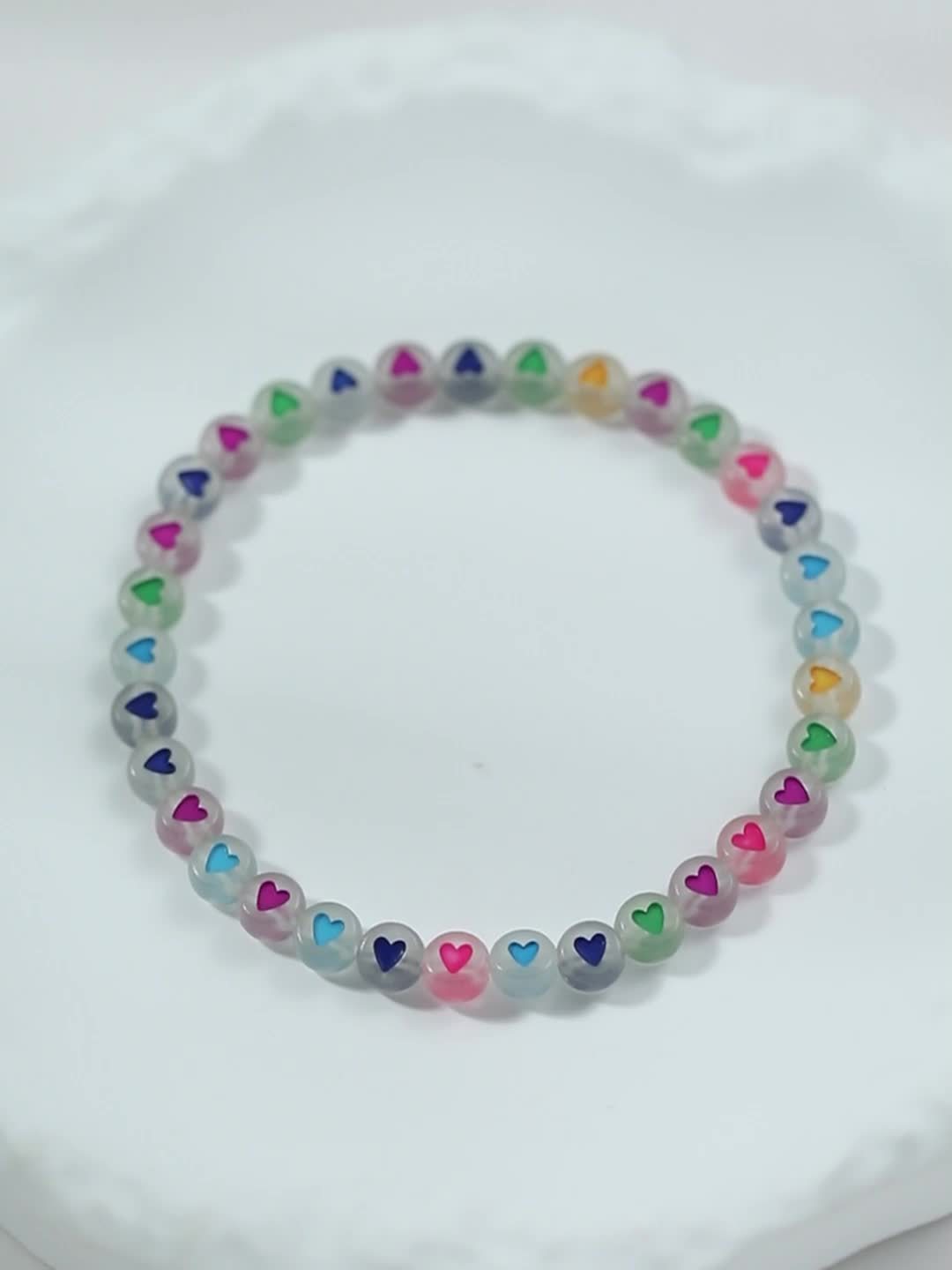 Vacation Beach Style Glow in the Dark Heart-Shaped Resin Anklet for Women - Versatile Daily & Gift Wear Accessory, No Mosaic, All Seasons Compatible