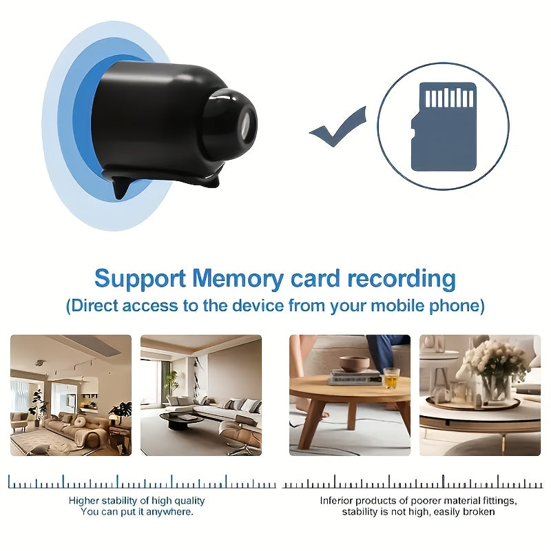 Compact security smart WiFi camera, anti-theft camera, supports 2.4g WiFi band, not High Quality, with remote application, you can view the video at any time, support motion detection, alert push, ideal for home assistant