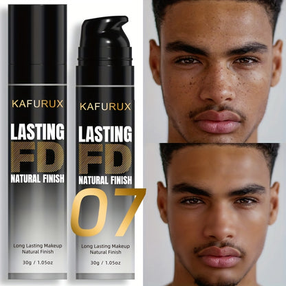 Men's Full Coverage Concealer - Natural Matte Finish, Waterproof & Long-Lasting Liquid Foundation for All Skin Tones, Hides Dark Circles & Acne, Coating