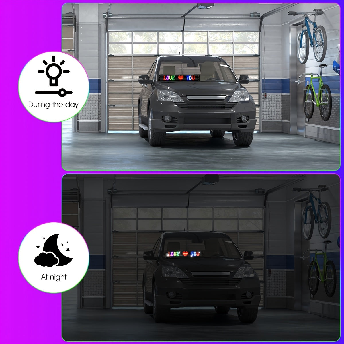 Programmable LED Sign Light with APP & USB Control, Text/Scrolling Messages, Dimmable Brightness, Wireless Smart - Flexible Matrix Panel for Garage, Car Dealership, Store, Home, Valentine's/Christmas Decorations - USB-Powered