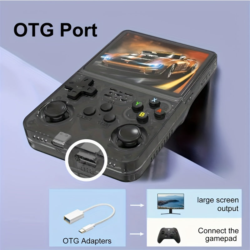 R36S Retro Handheld Game Console - ArkOS, Long Battery Life 3000mAh, USB Charging, Supports Multiple Formats, 3.5-inch Display, Large Storage Capacity-
