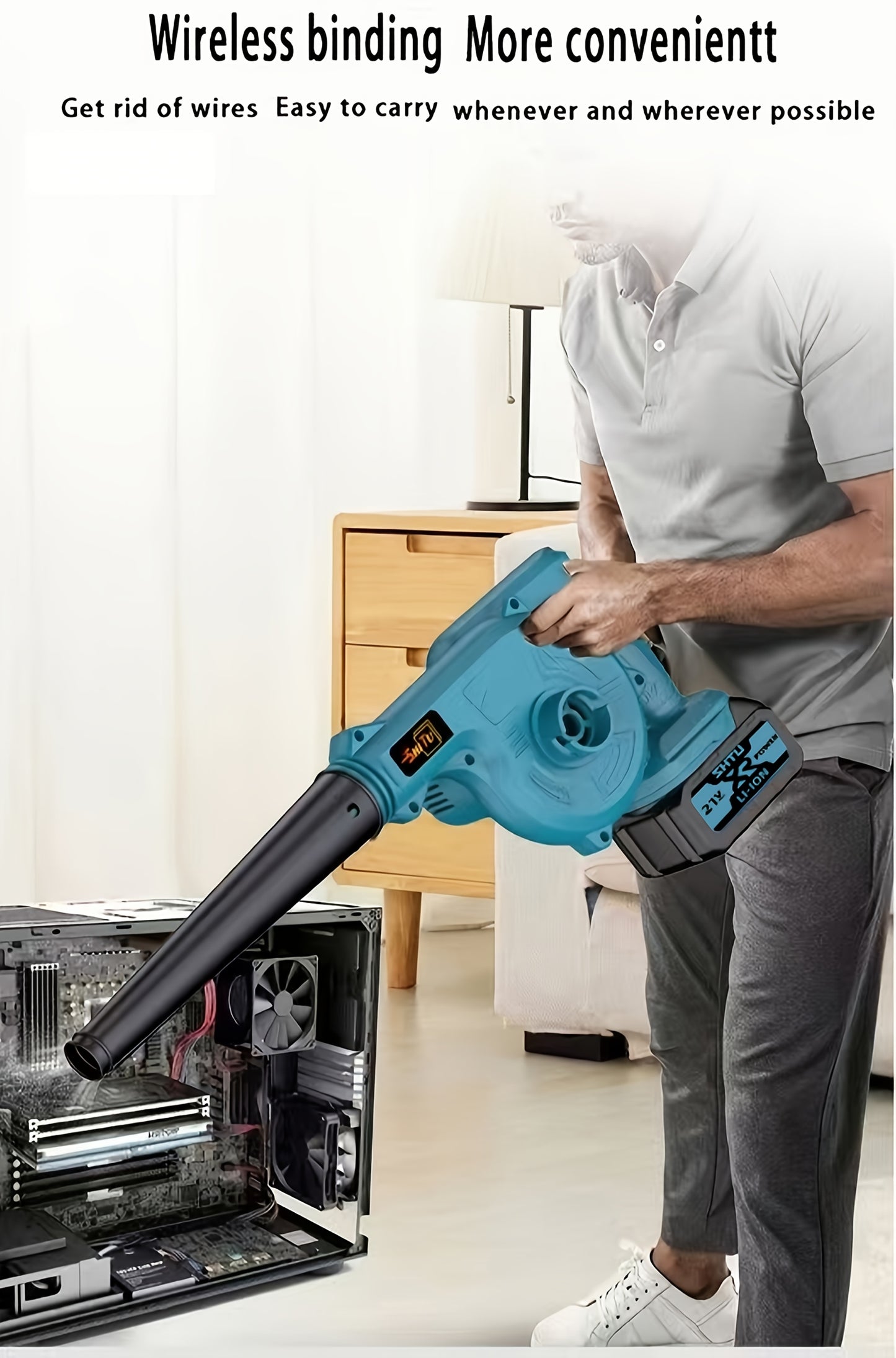 2025 New Handheld Wireless Leaf Blower, Equipped with Battery And Charger for Cleaning Courtyards, Yards, Workplaces, Lawn Care, Leaf Blowing, And Snow Blowing on Sidewalks