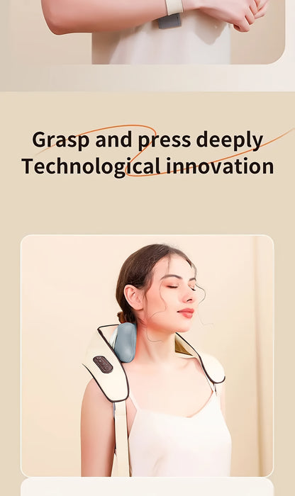 Automatic Kneading Device for Neck, Back, Waist, And Shoulder Massage Targeting Trapezius Muscles.