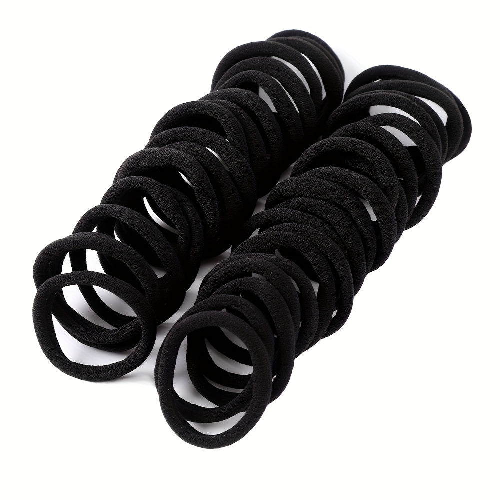 50pcs Girls' Hair Tie Rubber Band Fashion 5cm Basic Hair Ring Seamless High Elastic Towel Circle High Ponytail Durable Women's Head Tie