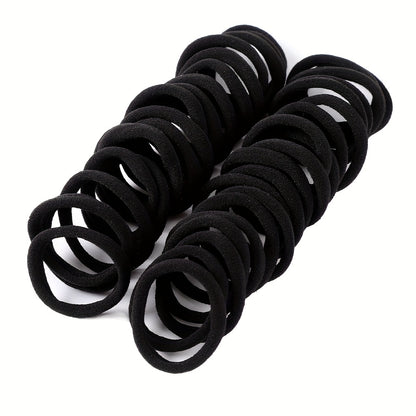 50pcs Girls' Hair Tie Rubber Band Fashion 5cm Basic Hair Ring Seamless High Elastic Towel Circle High Ponytail Durable Women's Head Tie