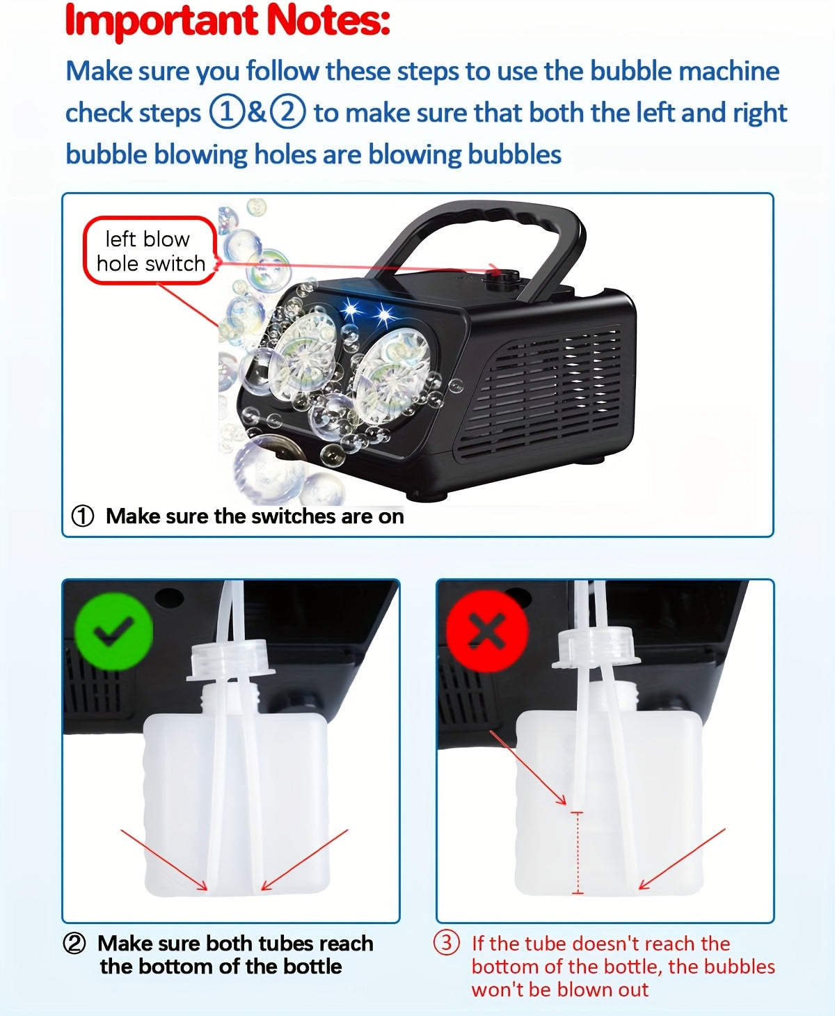 Ultimate Bubble Blaster - 20K+ Bubbles/Min, Dual Fan Portable Outdoor Toy with USB or Battery Power, Perfect for Parties & Christmas Gifts (Bubble Solution & Batteries Not Included)