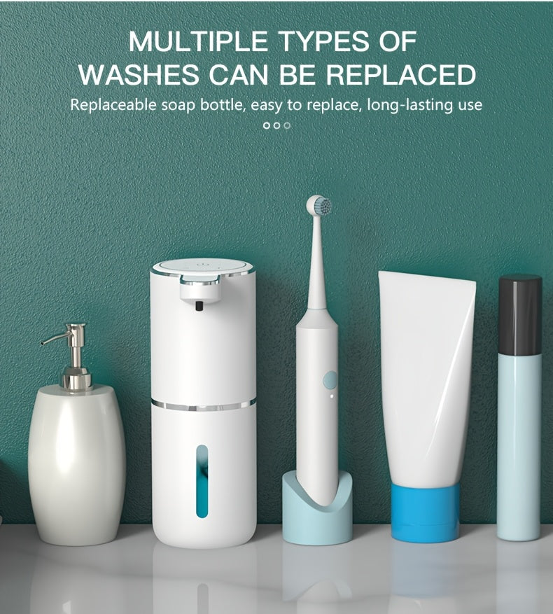 380Ml Automatic Soap Dispenser with Touchless Sensor - Wall-Mounted, Rechargeable Lithium Battery, USB Charging, Modern Black Design for Bathroom And Kitchen, Bathroom Soap Dispenser|Modern Soap Dispenser|Touchless Soap Dispe