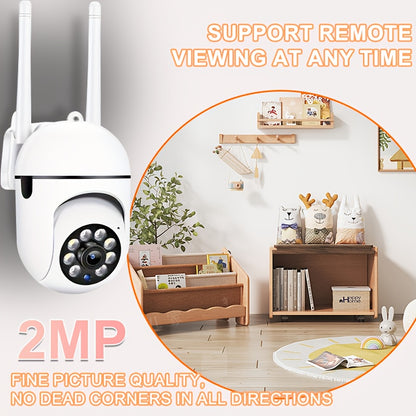 Spherical safety camera, motion detection, color night vision, alarm push, FHD wireless Wi Fi smart home safety camera, 355 ° panoramic monitoring camera, intelligent motion detection, two-way audio, only 2.4GHz, Wi Fi camer