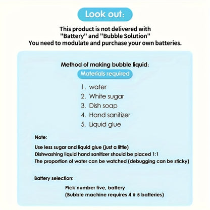 Ultimate Bubble Blaster - 20K+ Bubbles/Min, Dual Fan Portable Outdoor Toy with USB or Battery Power, Perfect for Parties & Christmas Gifts (Bubble Solution & Batteries Not Included)