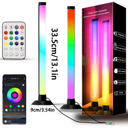 Smart LED Light Bars, RGB+IC Light Bar for Room, 16 Million Colors & 213 Preset Modes Gaming Lights, Remote Control & App Control, Dynamic Music Sync Mode TV Backlight, USB Powered Ambient Lighting---2pcs/set