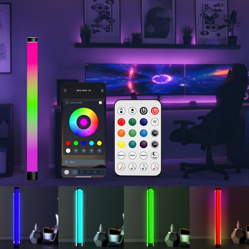 Smart LED Light Bars, RGB+IC Light Bar for Room, 16 Million Colors & 213 Preset Modes Gaming Lights, Remote Control & App Control, Dynamic Music Sync Mode TV Backlight, USB Powered Ambient Lighting---2pcs/set