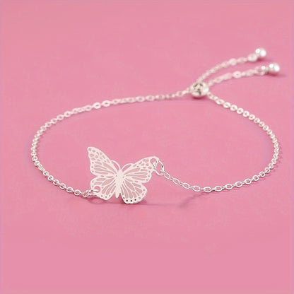 Elegant and Simple Copper Butterfly Pendant Bracelet with Glow-in-the-Dark Effect by Nooxian - Daily and Party Occasions