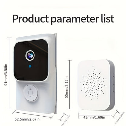 Smart Video Doorbell Wireless HD Video Doorbell Camera with Night Vision, WiFi Security, Two-Way Audio, Photo & Recording, APP Control, Voice Change, Smart Home Intercom