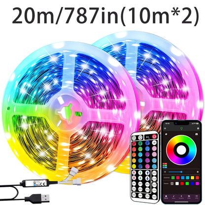 Smart Bedroom LED Lights, RGB Music Sync Bar Lights with 44-Key Remote Control