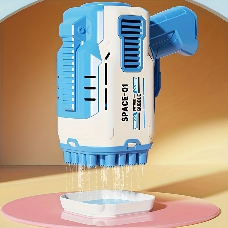 Boys & Girls Handheld Bubble Blaster Outdoor Play Toy - Pink & Blue Bubble Wand with Adjustable Airflow, Durable Plastic Construction, No Solution/Batteries Needed, Holiday Gift for Kids, Bubble Machine for Outdoor Play, Adju