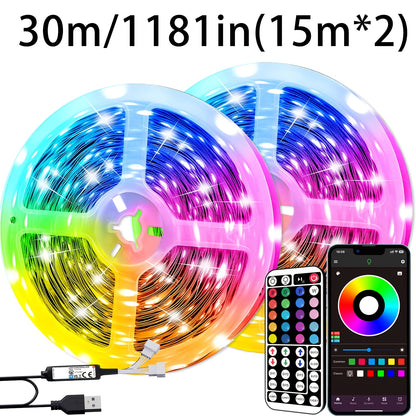 Smart Bedroom LED Lights, RGB Music Sync Bar Lights with 44-Key Remote Control