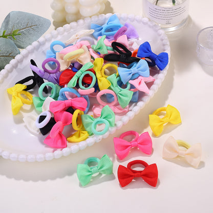 10/20/30/40pcs Girls' Elastic Hair Ties - Soft Pastel & Bright Colors (Red, Pink, Yellow, Green, Blue, Purple, Black, White,) - Non-Slip Hair Bands for Youngsters, Youngsters, Birthday Parties, Halloween, Chinese New Year - S