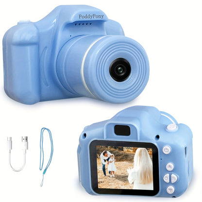 HD Youngsters' Digital Camera with Long Lens - Perfect Gift for Boys & Girls Ages 3-12, Includes 32GB Memory Card, Available in Pink/Purple/Blue/Black