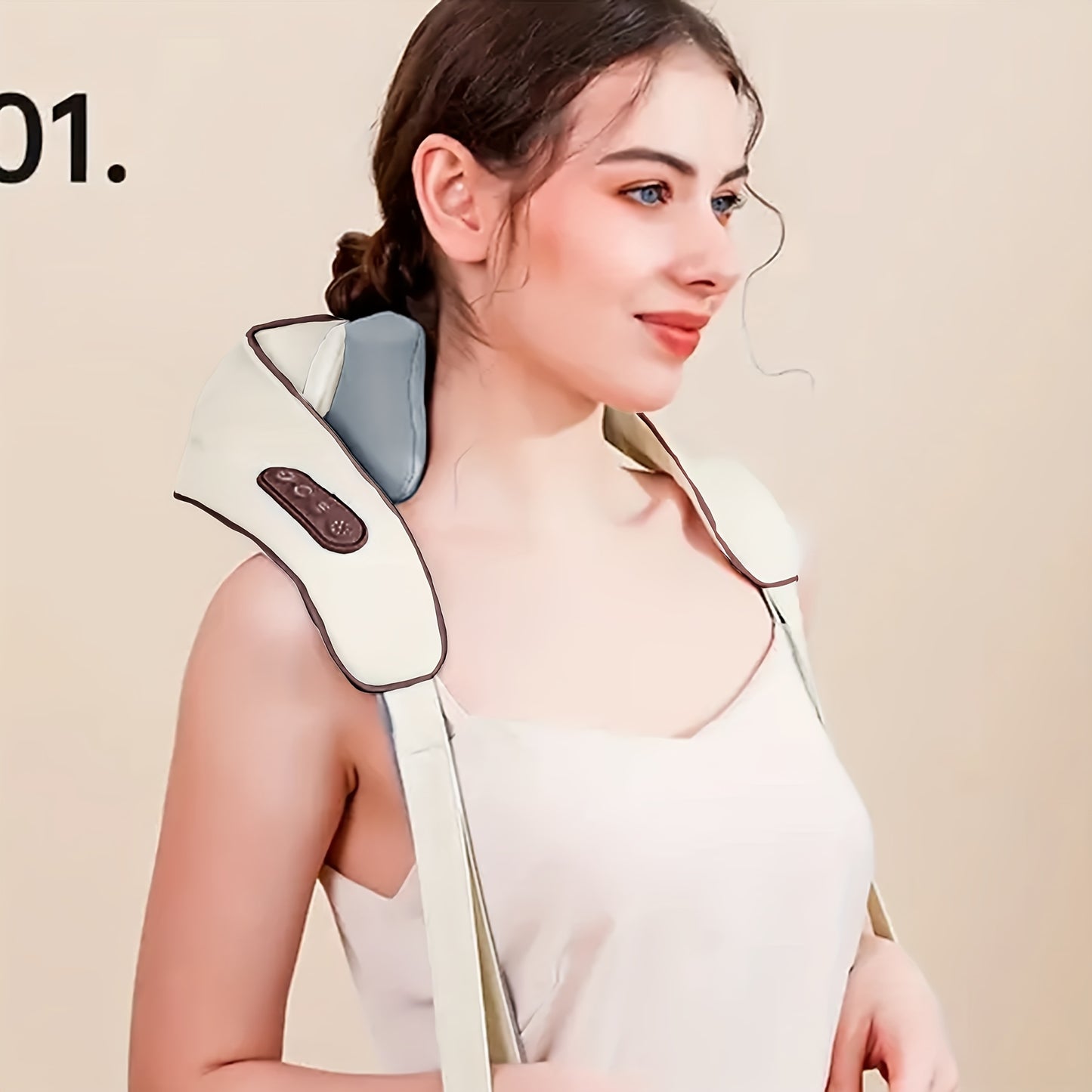 Automatic Kneading Device for Neck, Back, Waist, And Shoulder Massage Targeting Trapezius Muscles.