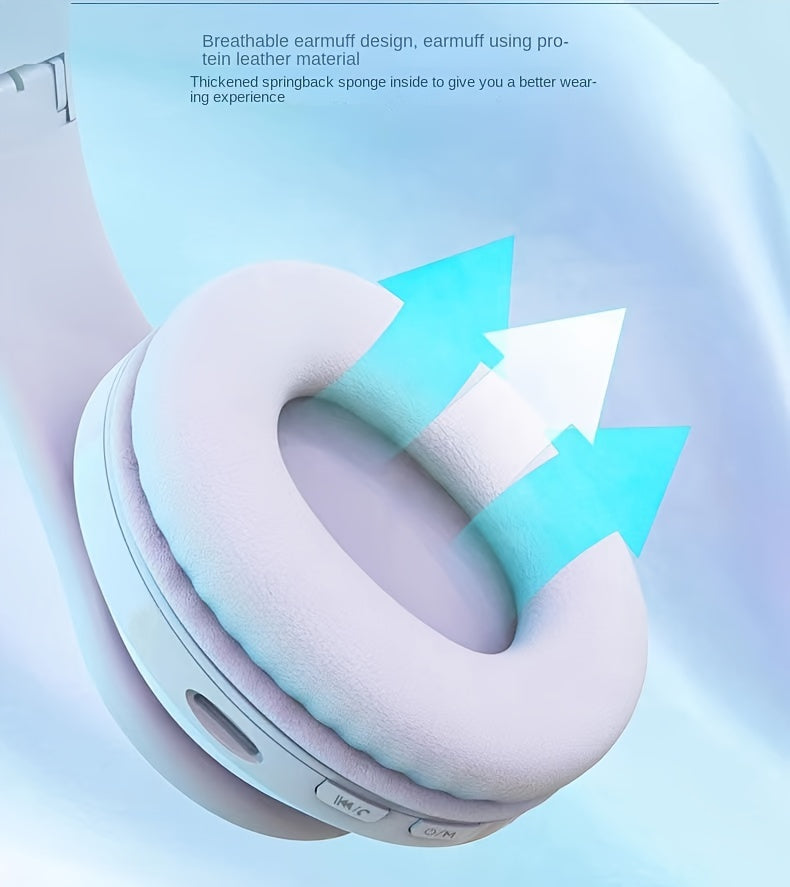 39 Luminous Wireless Headphones with Plug-in, Wired and Wireless Multifunctional Use