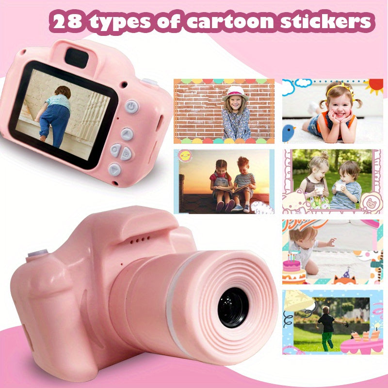 HD Youngsters' Digital Camera with Long Lens - Perfect Gift for Boys & Girls Ages 3-12, Includes 32GB Memory Card, Available in Pink/Purple/Blue/Black