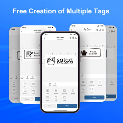 Mini Label Printer Self-Adhesive Labels, Portable Label Printer, P31S&P21&PM220 Combination of Different Designs, No Ink or Toner Required, Wireless Connectivity, For iOS and Android, For Home, Office and School, For Storage