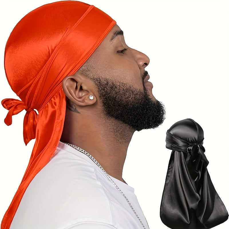 2pcs Durag for Men Wave Cap Satin bonnet for Men Women 360 Wave
