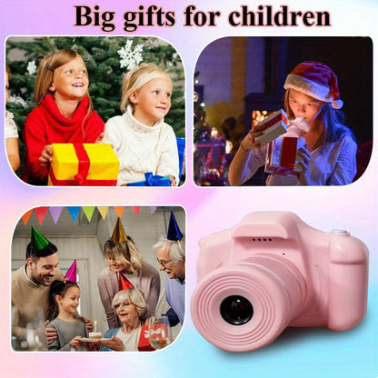 HD Youngsters' Digital Camera with Long Lens - Perfect Gift for Boys & Girls Ages 3-12, Includes 32GB Memory Card, Available in Pink/Purple/Blue/Black
