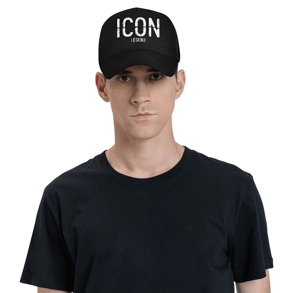 1pc ICON, LEGEND Peaked Cap Hat Unisex Baseball Cap Adjustable Lightweight Versatile Cap