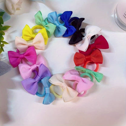 10/20/30/40pcs Girls' Elastic Hair Ties - Soft Pastel & Bright Colors (Red, Pink, Yellow, Green, Blue, Purple, Black, White,) - Non-Slip Hair Bands for Youngsters, Youngsters, Birthday Parties, Halloween, Chinese New Year - S