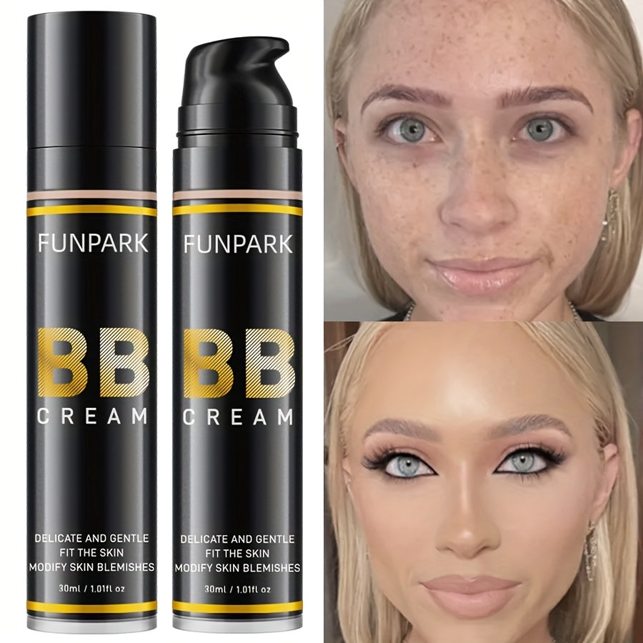 Funpark BB Cream Cream - Lightweight, Non-Sticky Liquid Foundation for All Skin Types, Nature Finish, Adjusts Skin Tone, Boosts Radiance and Clarity, 30ml/1.01fl.oz