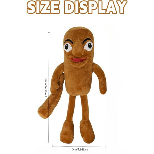 1pc Brainrot Tung Sahur 45.72cm Plush Stuffed Animal - Cute Cartoon Character with Big Eyes & Red Mouth, Soft Brown & Beige Plush Toy for Kids & Adults, Inspired Gift from Italy, Mixed Colors, Stuffed Plushies, Playful Design