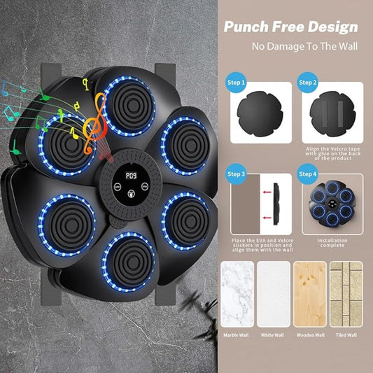 Boxing Training Pad with Gloves, No Harm To Wall, Space-Saving