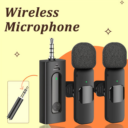 2-in-1 high-performance wireless lavalier microphone with built-in intelligent noise reduction technology, high fidelity sound collection, essential for global speeches, teaching, recording, and video shooting, professional g