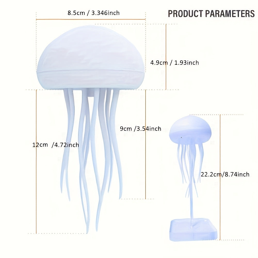 1pc LED Jellyfish Light, RGB Gradient Night Light with Dancing Legs and Touch Sensor Rechargeable Cute Desk Lamp Suitable for Bedroom, Living Room (Hanging + Base)