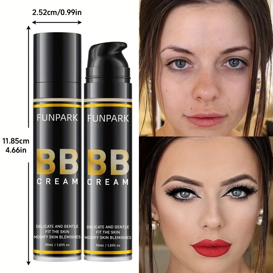 Funpark BB Cream Cream - Lightweight, Non-Sticky Liquid Foundation for All Skin Types, Nature Finish, Adjusts Skin Tone, Boosts Radiance and Clarity, 30ml/1.01fl.oz
